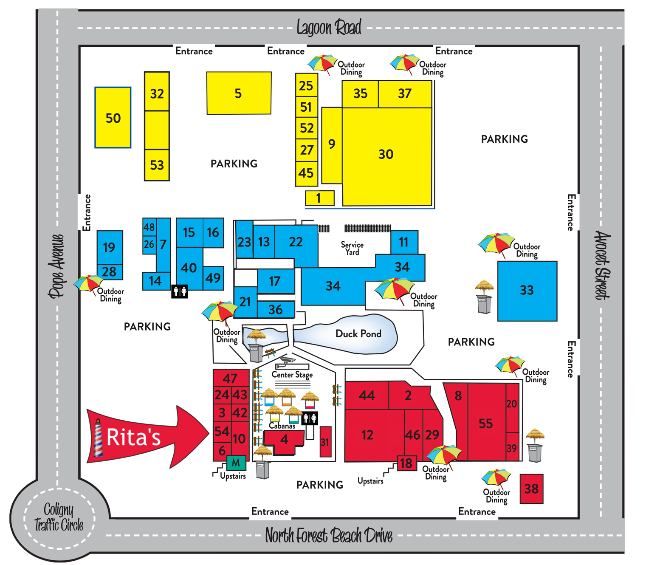 Coligny Plaza map showing Rita's location