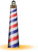 Barber pole lighthouse