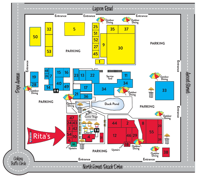 Coligny Plaza Map
